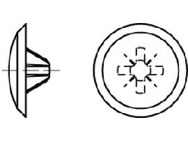 ART 88002 Kappen 3 x 13/5,5-6 für Kreuzschlitz Z, dunkelbraun S Produktbild