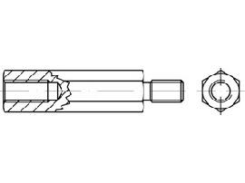ART 88086 SK-Abst. Bolzen I/A St. gal Zn M 6 x 16 /14 x 12 SW 10 gal Zn S Produktbild