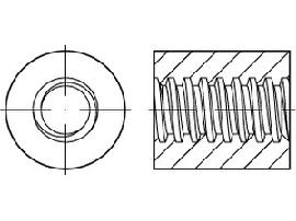 ART 88089 Rundmutter Stahl m. Trapezgew. TR 32 x 6 x D60 x L48 S Produktbild