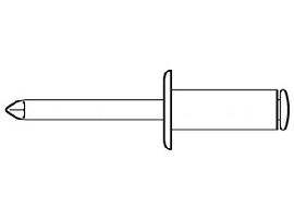 ART 88417 Blindniete 4 x 12 Alu Lack. weiß/St. verzinkt S Produktbild
