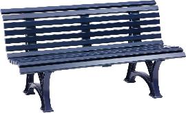Gartenbank HELGOLAND 3-Sitzer Länge 1500 mm blau Blome Produktbild