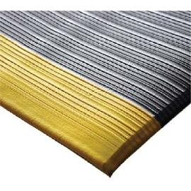 Arbeitsplatzbodenbelag Orthomat® Ribbed mit Sicherheitsmarkierung, grau-gelb Produktbild