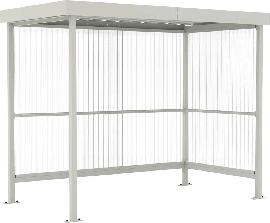 Raucherunterstand Jena Maxi B2960xT1580xH2360mm RAL 9002 grauweiß Produktbild