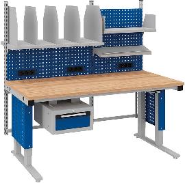 Systemtisch Multi4motion B1685xT900/965xH730-1330 Packarbeitsplatz 1 Tischplatte Multiplex Produktbild