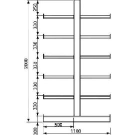 Doppelseitiges Kragarmregal META MULTISTRONG ST Produktbild