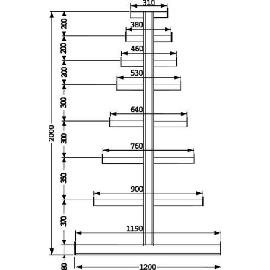 Doppelseitiges Langgutregal META ATLAS ST Produktbild