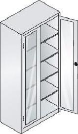 Werkzeug- und Materialschrank (RAL 7035/5010) mit 4 verstellbaren Einlegeböden Produktbild