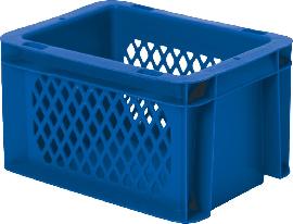 Transport-Stapelkasten, Wände durchbrochen, Boden geschlossen, blau Produktbild