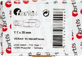 Bit zähhart 1/4" DIN3126 C6,3 T7x25mm 10er Pack FORTIS Produktbild