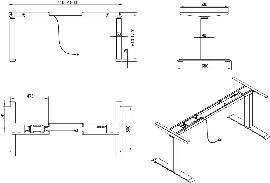 Elektrisches Tischgestell als Sitz-/Steh-Arbeitsplatz Hub 450 mm Produktbild