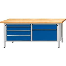 Kastenwerkbank Serie VX, Modell 237 VX, lichtgrau/enzianblau Produktbild