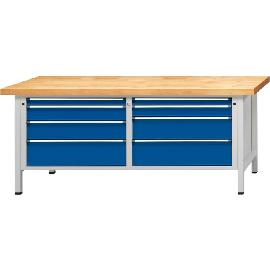 Kastenwerkbank Serie VX, Modell 141 VX, lichtgrau/enzianblau Produktbild