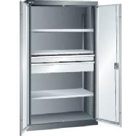 Schwerlastschrank mit Türen, 3 Verstellböden und 2 Schubladen Produktbild