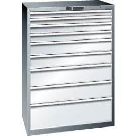 Schubladenschrank mit 9 Schubladen (2x75, 2x100, 2x150, 2x200, 1x300 mm) Produktbild