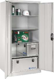 Büro-Flügeltürenschrank (RAL 7035/7035) mit 4 verstellbaren Einlegeböden Produktbild