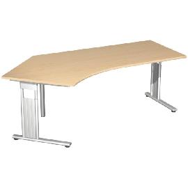 Schreibtisch Flex, C-Fuß, HxBxT: 680–820x2166x800/1130 mm (links), 135° Produktbild