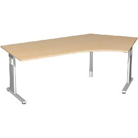 Schreibtisch Flex, C-Fuß, HxBxT: 680–820x2166x800/1130 mm (rechts), 135° Produktbild
