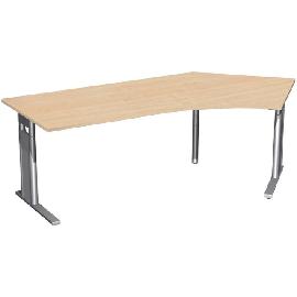 Schreibtisch C-Fuß "Pro", 680–820x2166x800/1130 mm (135° rechts) Produktbild