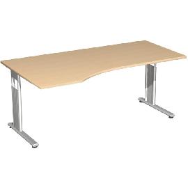 Schreibtisch Flex, C-Fuß, HxBxT: 680–820x1800x800/1000 mm (links) Produktbild