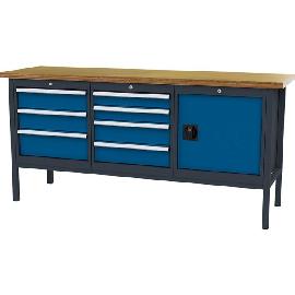 Kastenwerkbank, 2000 mm, 7 Schubladen, 1 Tür Produktbild