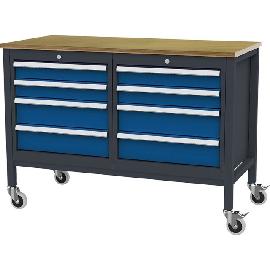 Mobile Kastenwerkbank, Breite 1300 mm, 8 Schubladen Produktbild