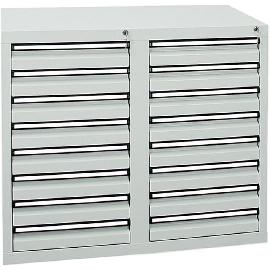 Schubladenschrank, 900x1000x500 mm, Schubladen 16x 100 mm Produktbild