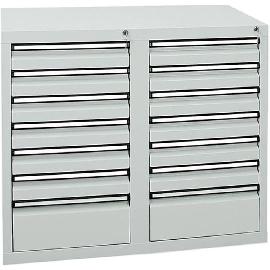 Schubladenschrank, 900x1000x500 mm, Schubladen 12x 100/2x 200 mm Produktbild