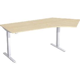 Schreibtisch Typ Flex, rechts, HxBxT: 650–1250x2166x800/1130 mm Produktbild