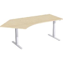 Schreibtisch Typ Flex, links, HxBxT: 650–1250x2166x800/1130 mm Produktbild