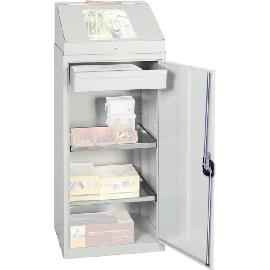 Werkzeug- und Materialschrank Serie 2000, 1 Schreibpultaufsatz, 1 Schublade, 2 Fachböden Produktbild