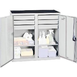 Werkzeug- und Materialschrank Serie 2000, 6 Schubladen, 2 Fachböden und Mitteltrennwand Produktbild
