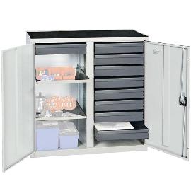 Werkzeug- und Materialschrank Serie 3000, 9 Schubladen, 2 Wannenböden, Mitteltrennwand Produktbild