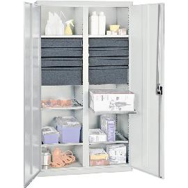Werkzeug- und Materialschrank Serie 3000, 6 Schubladen 100 mm, 2 Schubladen 200 mm, 6 Wannenböden, Mitteltrennwand Produktbild