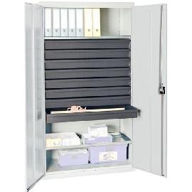 Werkzeug- und Materialschrank Serie 3000, 8 Großraumschubladen, 2 Wannenböden Produktbild