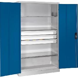 Großraum-Werkzeugschrank (RAL 7035/5010), 3 Schubladen mittig Produktbild