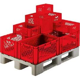 Transport-Stapelkasten, Wände und Boden durchbrochen, rot Produktbild