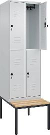 Garderobenschrank Classic PLUS, doppelstöckig, mit Sockel Produktbild