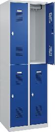 Garderobenschrank, doppelstöckig, RAL 7035/5010 Produktbild