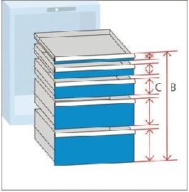 Schublade für Schrank-Modul 27x27 E, 200 kg Tragkraft, lichtgrau Produktbild