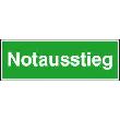 Beschilderung, Zusatzschild Notausstieg Produktbild