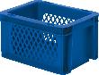 Transport-Stapelkasten, Wände durchbrochen, Boden geschlossen, blau Produktbild img1 S