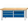 Kastenwerkbank Serie VX, Modell 141 VX, lichtgrau/enzianblau Produktbild