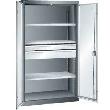 Schwerlastschrank mit Türen, 3 Verstellböden und 2 Schubladen Produktbild