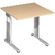 Schreibtisch Flex, C-Fuß, HxBxT 680–820x800x800 mm Produktbild