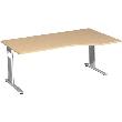 Schreibtisch Flex, C-Fuß, HxBxT: 680–820x1800x800/1000 mm (rechts) Produktbild