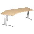 Schreibtisch Flex, C-Fuß, HxBxT: 680–820x2166x800/1130 mm (links), 135° Produktbild