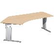 Schreibtisch C-Fuß "Pro", 680–820x2166x800/1130 mm (135° links) Produktbild