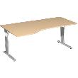 Schreibtisch Flex, C-Fuß, HxBxT: 680–820x1800x800/1000 mm (links) Produktbild