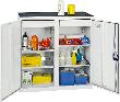 Werkzeug- und Materialschrank Serie 2000, 2 Schubladen, 4 Fachböden und Mitteltrennwand Produktbild img2 S
