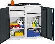 Werkzeug- und Materialschrank Serie 2000, 6 Schubladen, 2 Fachböden und Mitteltrennwand Produktbild img2 S